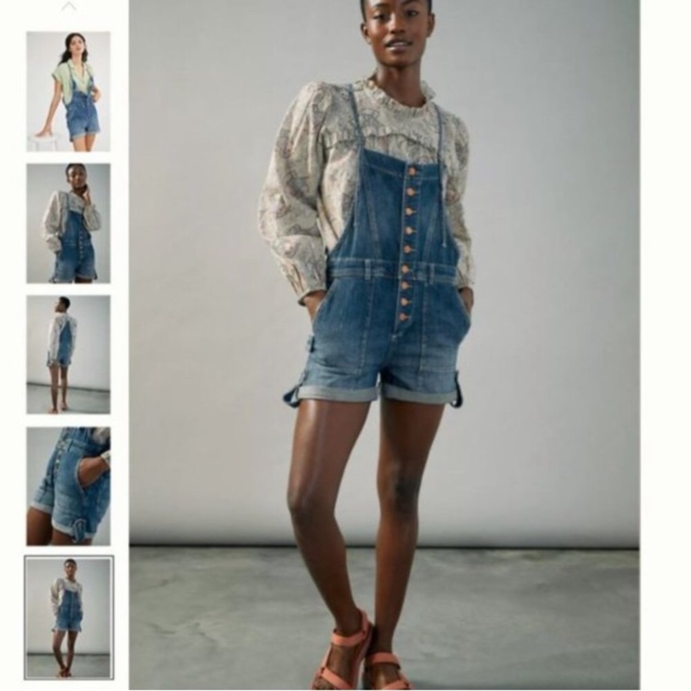Anthropologie Pilcro Everyday Short Overalls sz 26